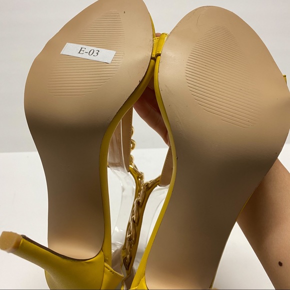 FSJ Sexy Chain Open Toe Ankle Strap Sandals Pumps - Picture 5 of 7